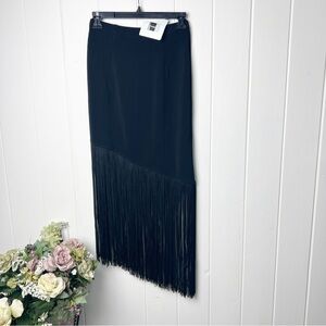 Tadashi Asymmetrical Pull on Fringe Skirt- NWT
